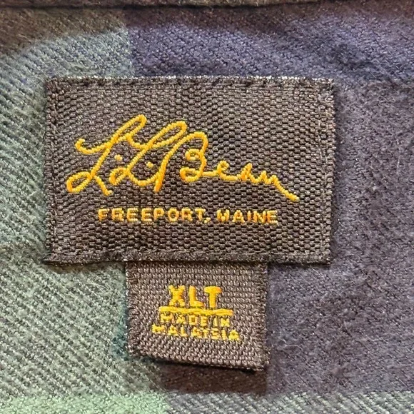 Rare Vintage L.L. Bean Cotton Silk Black‎ Watch Plaid Japan Export Shirt XLT - Picture 2 of 13